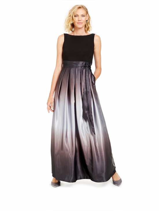 SLNY Dresses & Skirts - SL Fashions New York Ombré Satin Bow Sash Gown